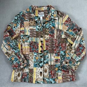 CJ Banks Multicolor Patchwork Shirt Jacket. 2XL